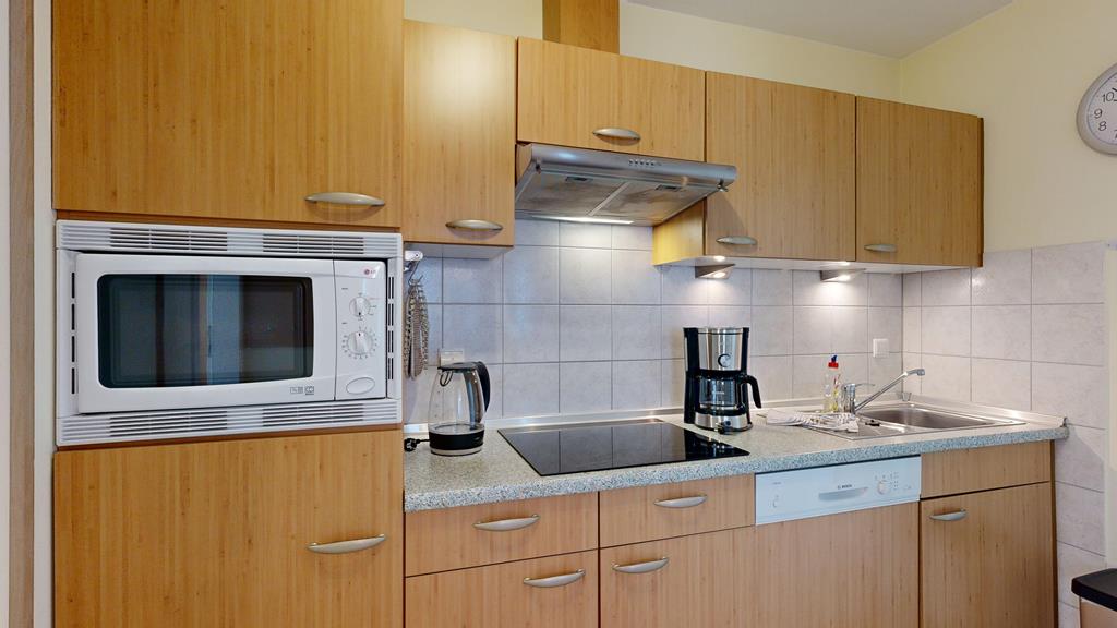 Moderne Küchenzeile mit Spülmaschine und Mikrowelle - Binz